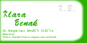 klara benak business card